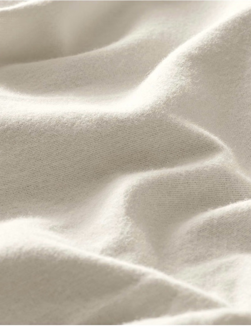 BOLL & BRANCH Flannel fitted Sheet Twin XL Cream  Organic Cotton Velvety Soft